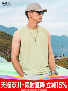 เสื้อกั๊กสปอร์ตผ้าไหมน้ำแข็งบางเฉียบสำหรับผู้ชาย Enjeolon ฤดูร้อน 2025 ทรงหลวม แขนกุด คอตั้ง ระบายอากาศได้ดี ทรงพื้นฐาน