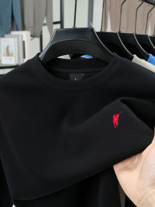 Paul Mens Fleece Lined Loose Long Sleeve round Neck Sweatshirt Autumn 2025 New Pure Color Casual Comfortable Breathable Wear