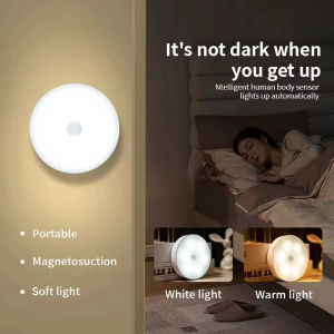 GGbingo-Motion Sensor LED Night Light USB Rechargeable Kitchen Cabinet Wardrobe Lamp Staircase Wireless Closet Light HPH