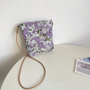 Túi Đeo Chéo Hoa Màu Xanh Tím Nhỏ Di Động Mùa Hè 2025 Túi Đựng Điện Thoại Di Động Túi Đeo Chéo Thường Ngày Cho Mọi Người