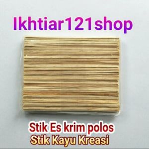 (COD) Grosir Murah stik Es Krim kayu polos Perpack Kecil