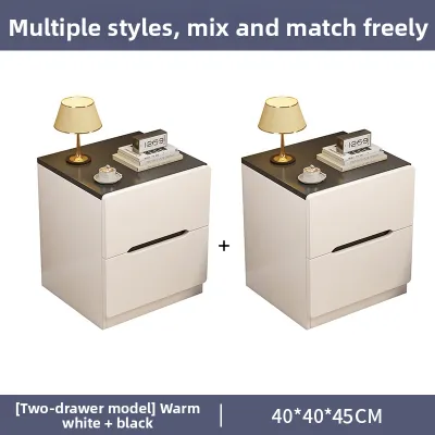 Sleek Modern Bedroom Bedside Nightstand Compact Drawer Storage