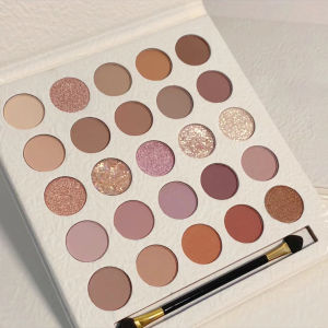 25 Colors Cream Elf Eyeshadow Palette Waterproof Brightening Blush Pearlescent Matte Glitter Eyeshadow With Brush