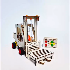 [SG Seller] STEM DIY Remote Control Forklift Kit | Kids Wooden Engineering Project | Hands-On Assembly Toy | Educational