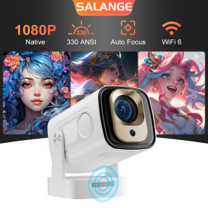 【Auto Focus&1080P】Salange HY260Pro Mini Smart Projector with 4K Support Portable Projector with Wifi and Bluetooth 5W Speaker Built in Apps Voice Control Outdoor Movie Projector