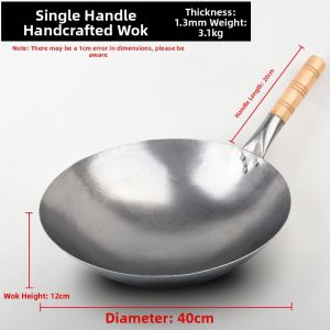 Pre-Seasoned Uncoated Wok Iron Pan