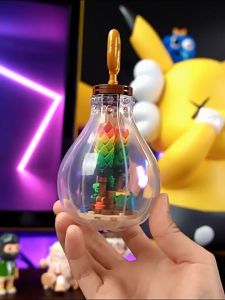 QIZHILE ตัวต่อ ดอกไม้ หลอดไฟ บล็อกตัวต่อ ชุด 10 ตัวต่อดอกไม้ กับเครื่องประดับ ใช้เทรนด์ ในการเคลื่อนที่ดิน และผ้าสด ผสมกับความสูง 55-165cm