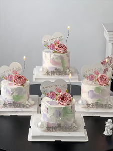 Simulation Rose Heart Shaped Card Diamond Goddess Festival Happy Insert Card Baking Plugin Festive Celebration Supplies