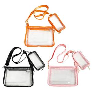 Women Crossbody Bag Casual Clear Clutches Zip Closure Shopper Bag Adjustable Shoulder Straps Cute Money Bags Girls Bag