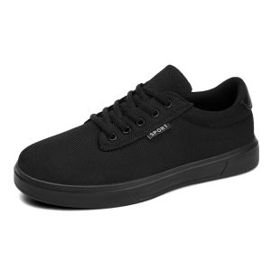 Large Size Mens Canvas Shoes Low Top Flat Bottom Casual Sports Trendy Wide Fit Autumn Season Breathable round Toe Rubber Sole