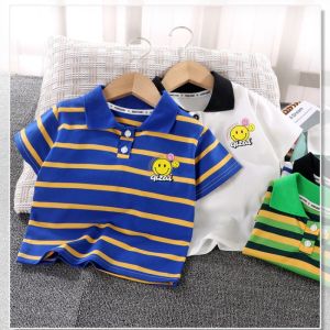 เสื้อโปโลแขนสั้นลําลอง น้ําหนักเบา ระบายอากาศได้ดี สีพื้น เข้ากับทุกการแต่งกาย สําหรับเด็ก 90-140