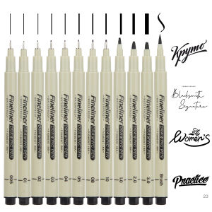 Professional 12Pcs Manga Art Marker Set Fine Line Sketch Pens for Drawing Illustration & Calligraphy Artist School Supplies Kit
