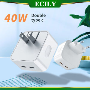 ECILY PD Fast Charger 20W/35W/40W Type C Wall Charger Single/Dual USB-C port Fast Charging Power Adapter Type C For i-Phone Charging Pack Travel Charger