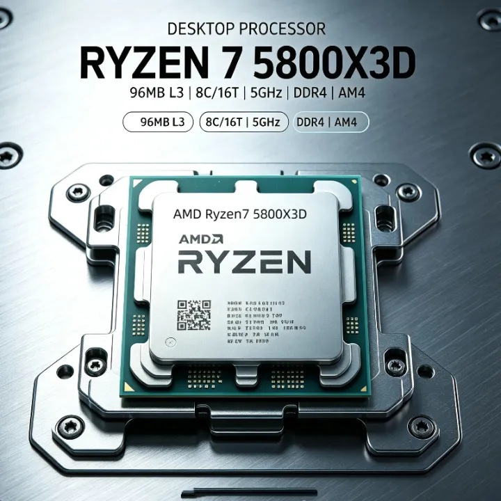 AMD | Tray AMD Ryzen 7 5800X3D Processor AM4 Socket 8‑Core 16‑Thread 5GHz Max Boost 96MB 3D V‑Cache DDR4 105W No Fan