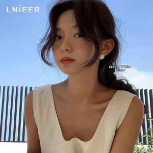 Lnieer | 999 Sterling Silver Large Pearl Earrings