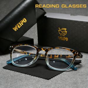 WEIPO New Women Fashion Reading Glasses Large Frame Anti Blue Light Trendy Eyewear Suitable Reading Books Viewing Computer