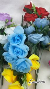 Bunga Mawar Rose Of Cabang 5 Bahan Kain & Plastik - Dekorasi Pelaminan Murah