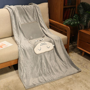 Dual-use Blanket and Pillow for Cars Coral Fleece