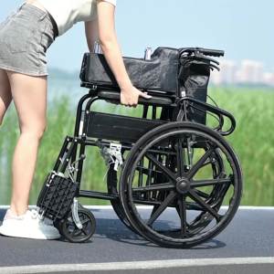 Elderly Wheelchair Manual Foldable Multifunctional Durable Comfort Seat Accessibility Power Chair Hydraulic Wheelchair Dual-Use EZTrading