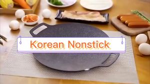 SIMHOME Korea Style Multifunctional Non Stick Pan Outdoor Camping BBQ Grill Pan 30-38cm Large Size Frying Pan For Induction Cooker