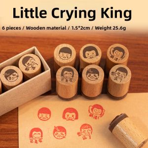Cute Cartoon Everyday Design Wooden Stamp Set
