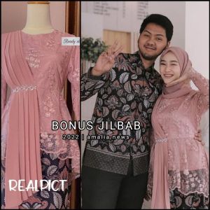 Baju Kebaya Amalia Batik Couple Modern Kebaya Tunangan Lamaran Kebaya Wisuda Terbaru 2024