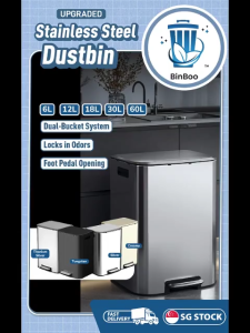 Trash can Stainless Steel Pedal Soft Closing Dust Bin - Odor Control Durable & Stylish Trash Can for Home & Office