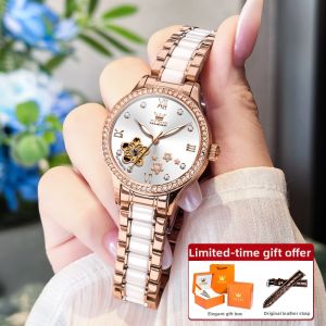 OLEVS | Swiss New Womens Automatic Ceramic Waterproof Watch 32mm