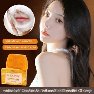 Amino Acid Handmade Perfume Gold Essential Oil Soap Anti-Bacterial Bath Soap Deep Cleansing Exfoliator Facial Soap Long Lasting Perfume