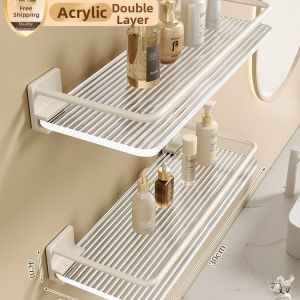 GUANGMANZHI | Acrylic White Bathroom Storage Shelf