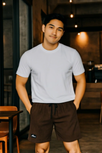 Celana Pendek Pria Brodshot Polos Bahan Coldoroy JU0177