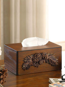 NALANDUOHAO | Rustic Decorative Wooden Tissue Box Organizer