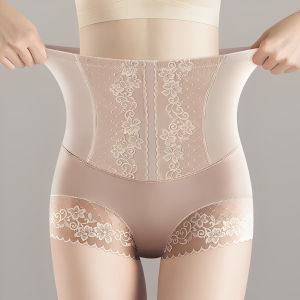 OK Bra Thin Lace High Waist Traceless Body Abdominal Underpants Womens Postpartum Body Shaping Corset Waist Lifting Hip Abdominal Pants Ladies Safety Pants