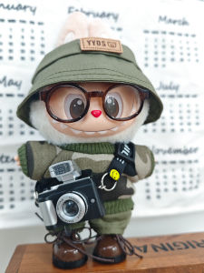 Labubu ชุดเดรสทหารแบบมินิมอลสไตล์วินเทจ หมวกตกปลา ชุดเดรสเด็กชายและเด็กหญิง ชุดเดรสพิธีฉลองแฟชั่น