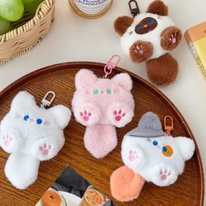 Nicedays🍒Gantungan Kunci Kucing Ekor Panjang yang Lucu Liontin Boneka Mewah Liontin Ransel Hadiah Sahabat