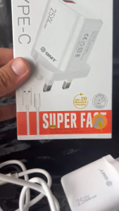 Pengecas Super Pantas BM 95 PD 25W Pengecas Pantas untuk Telefon Android QC 3.0 Plug 3 Pin dengan Kabel USB TYPE-C