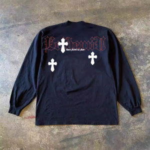 Long Sleeve 310 Pure Cotton Double Thread Womens T-shirt Mens Casual Fashion Cotton Sweatshirt Youth Popular Animal Print