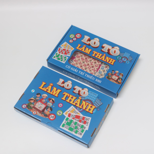 Bộ Lô Tô Cao Cấp Nhựa Melamine 2 Mặt Số Khắc Chìm Trò chơi board game ngày tết cùng bạn bè gia đình