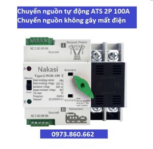 Chuyển nguồn tự động không gián đoạn ATS 2P 100A NAKASI - Ứng dụng Chuyển nguồn 2 công tơ 15 ngày / tháng