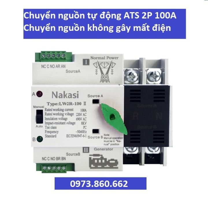 Chuyển nguồn tự động không gián đoạn ATS 2P 100A NAKASI - Ứng dụng ...