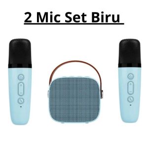 Speaker karoke Bluetooth Mini Portabel Full Bas Microphone Wireless