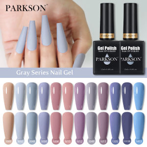 Parkson Dark Grey Matte Color Series Gel Nail Polish Winter Long Lasting Full Coverage Manicure Soak Off Nails Art Gel Varnish