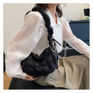 JIVIVIL กระเป๋าคาดเอว กระเป๋าสะพาย กระเป๋าก้อนเมฆ ฉบับภาษาเกาหลีของช่องทุกอย่างเมฆพับถุงรักแร้กระเป๋าพาดลำตัวสะพายไหล่เส้นเดียวกระเป