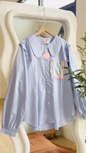 Mozza Shirt - Atasan Blouse Kemeja Wanita Korea Style Lengan Panjang - Atasan Wanita - Blouse Wanita