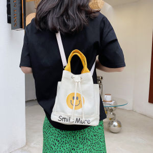 Korean Fashion Women Canvas Bag Bucket Sling Shoulder Handbag Messenger Bag