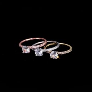 🔥B.two👍 14K Gold Filled Wedding Band Engagement Ring Cubic Zirconia
