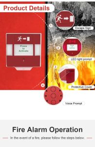 Conventional Non-Addressable Fire Alarm System Resettalble Manual Call Point For Emergency Door Release