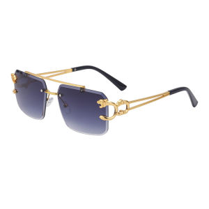 Thời trang kim loại báo không có Vành kính mát ĐÔI CẦU Gradient đại dương phim Shades UV400