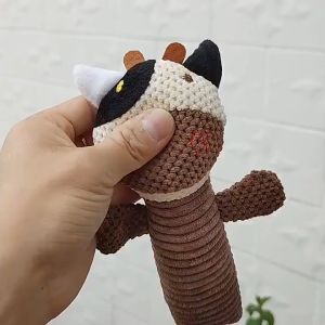 Pet Toy，Tiny Dog Toys Doggie Toys Dog Chew Toys for Puppies Dog Chew Toys for Small Dogs Puppy Dog Toys Pet Toys Optional Color Plush Material Pet Dog Sounding Interactive Banana Apple Carrot Bone Puppy Chew Plush Toy