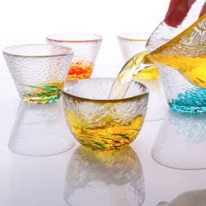 Colorful Textured Glass Sake Cup
